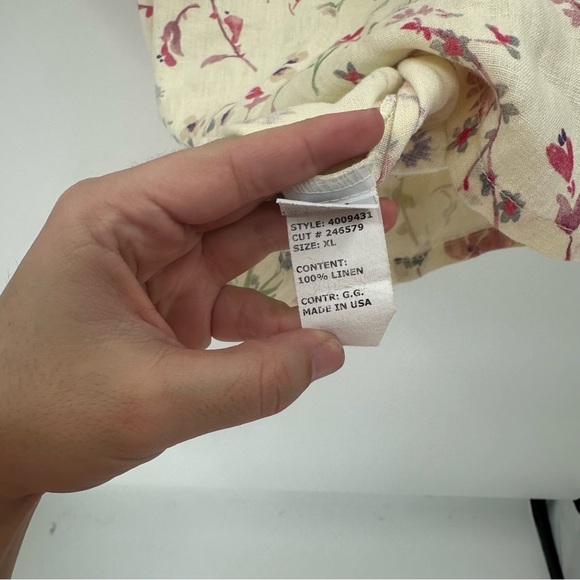 CUT LOOSE Elbow SLV Top Spring Bouquet Lemonade + Skirt XL LAGENLOOK linen boxy - Picture 4 of 5